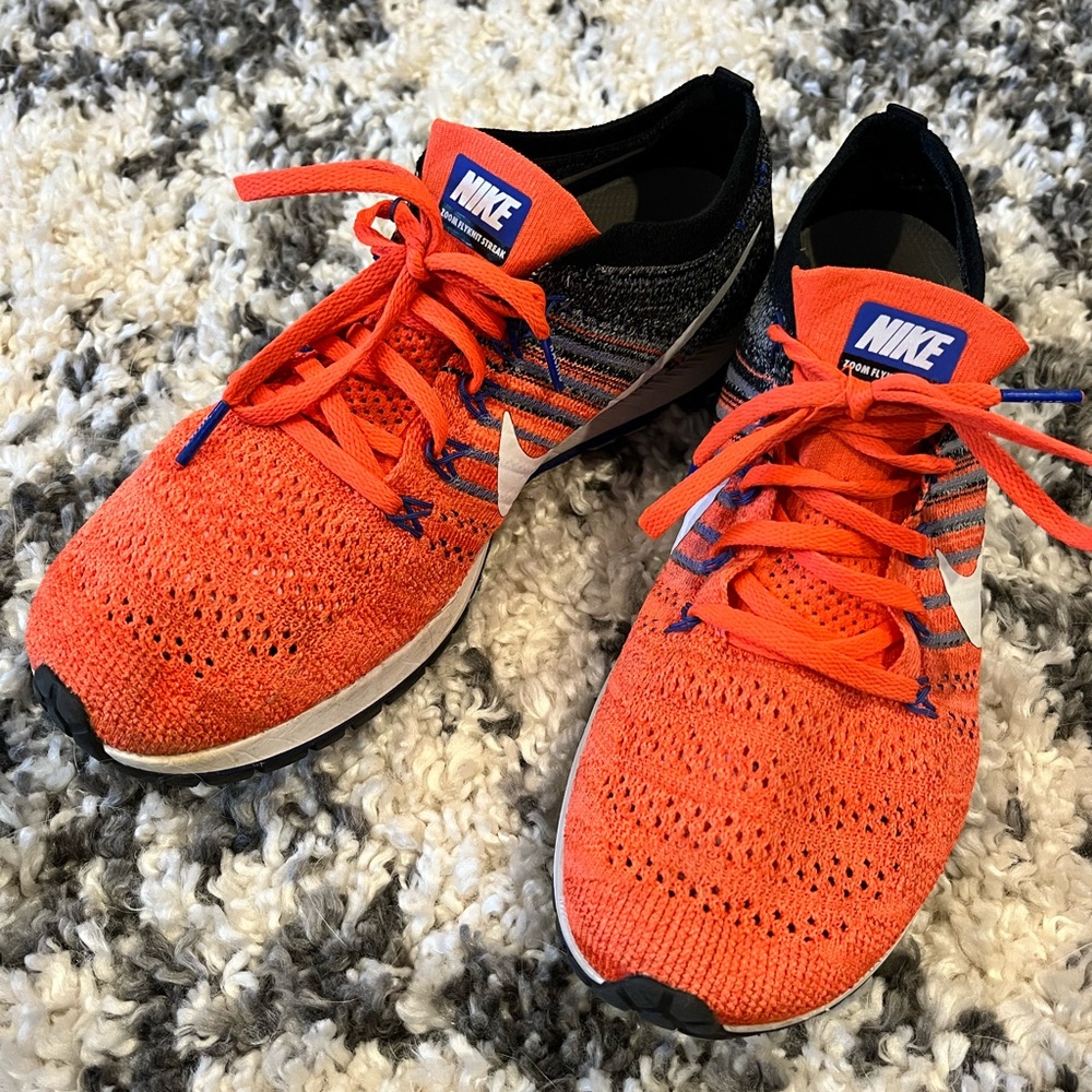 Nike Orange and Black Knit Sneakers